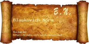 Blaskovich Nóra névjegykártya