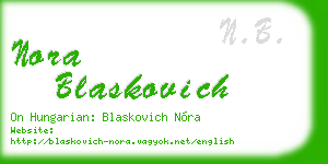 nora blaskovich business card